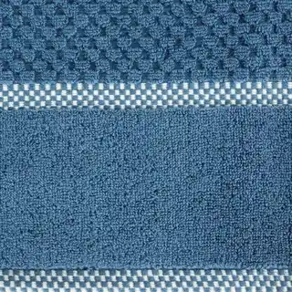 EUROFIRANY PREMIUM Ręcznik CALEB z bawełny frotte o strukturze drobnej krateczki 50x90cm niebieski