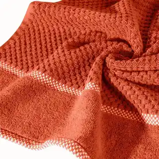 EUROFIRANY PREMIUM Ręcznik CALEB z bawełny frotte o strukturze drobnej krateczki 70x140cm ceglasty