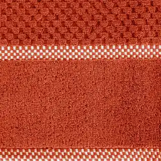EUROFIRANY PREMIUM Ręcznik CALEB z bawełny frotte o strukturze drobnej krateczki 70x140cm ceglasty
