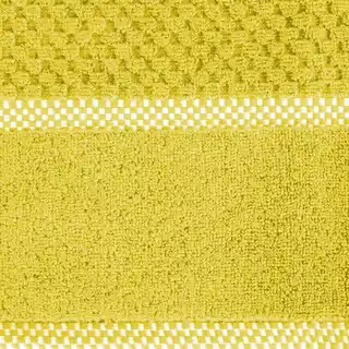 EUROFIRANY PREMIUM Ręcznik CALEB z bawełny frotte o strukturze drobnej krateczki 70x140cm musztardowy