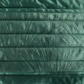 EUROFIRANY PREMIUM welwetowa narzuta z ozdobną aplikacją z motywem liści miłorzębu 220x240cm ciemnozielony