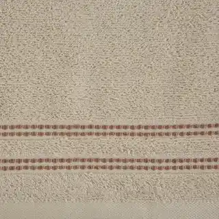 Eurofirany Ręcznik ALLY z bordiurą w pasy przetykany kontrastującą nicią miękki i puszysty, zero twist 50x90cm beżowy