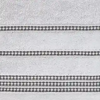 Eurofirany Ręcznik Amanda 30x50 cm srebrny, ozdobna bordiura w pasy, frotte 500 g/m2
