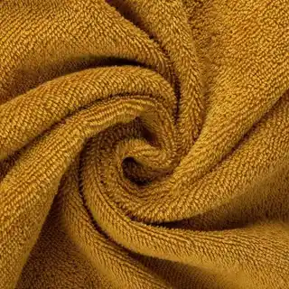 Eurofirany Ręcznik Amanda 50x90 cm musztardowy ozdobna bordiura pasy frotte 500 g/m2