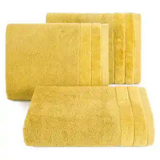 Eurofirany Ręcznik Damla 50x90cm welurowa bordiura musztardowy 500g/m2