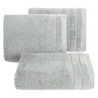 Eurofirany Ręcznik Damla 50x90 cm welurowa bordiura stalowy 500 g/m2