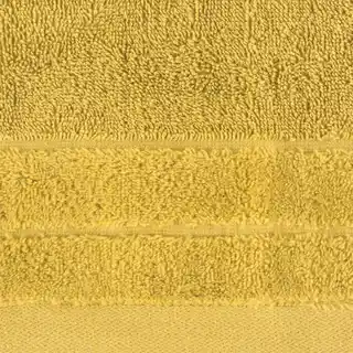 Eurofirany Ręcznik DAMLA z welurową bordiurą 70x140cm musztardowy