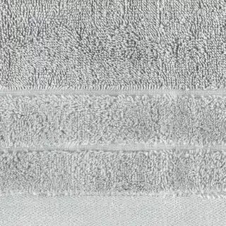 Eurofirany Ręcznik DAMLA z welurową bordiurą 70x140cm stalowy