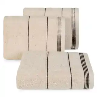 Eurofirany ręcznik z bordiurą sznurek 50x90 cm beżowy, bawełna, 500 g/m2