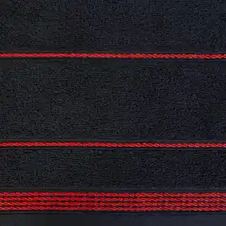 Eurofirany Ręcznik z bordiurą w formie sznurka 70x140cm czarny