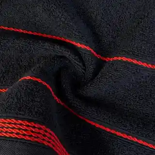 Eurofirany Ręcznik z bordiurą w formie sznurka 70x140cm czarny