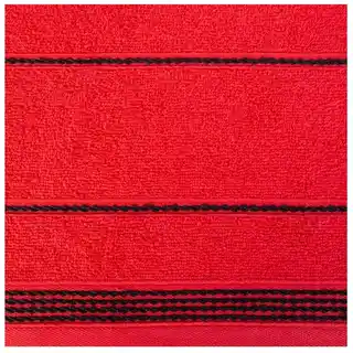 Eurofirany Ręcznik z bordiurą w formie sznurka 70x140cm czerwony