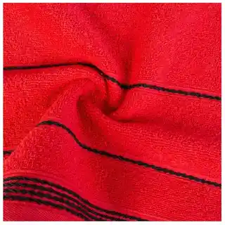 Eurofirany Ręcznik z bordiurą w formie sznurka 70x140cm czerwony