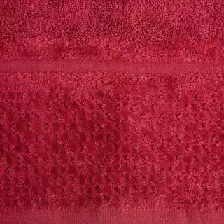 Eurofirany ręcznik welurowa bordiura ryżowa faktura 50x90cm czerwony