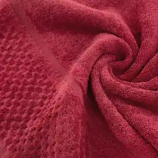 Eurofirany ręcznik welurowa bordiura ryżowa faktura 50x90cm czerwony