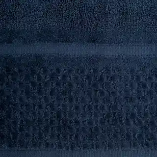 Eurofirany Ręcznik z welurową bordiurą o ryżowej fakturze 50x90cm granatowy