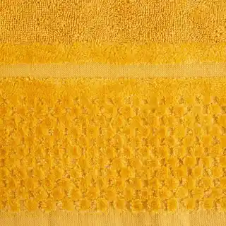 Eurofirany ręcznik welurowa bordiura ryżowa faktura 70x140cm musztardowy