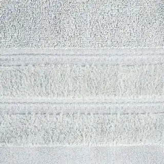 Eurofirany Ręcznik z welurową bordiurą przetykaną błyszczącą nicią 30x50cm jasnopopielaty