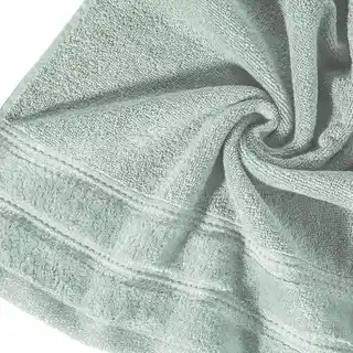 Eurofirany Ręcznik z welurową bordiurą przetykaną błyszczącą nicią 30x50cm miętowy