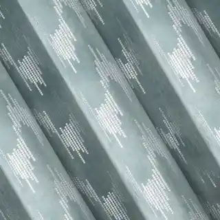 Eurofirany Zasłona CHILL z miękkiego welwetu ze srebrnym nadrukiem 140x250cm morski, srebrny przelotki/koła