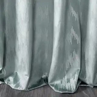 Eurofirany Zasłona CHILL z miękkiego welwetu ze srebrnym nadrukiem 140x250cm morski, srebrny przelotki/koła