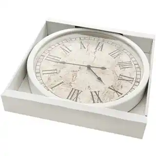 Eurofirany Zegar ścienny Retro 40 cm Beżowo-biały