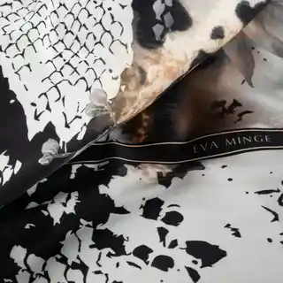 Eva Minge Pościel satynowa 220x200 Eva 20 beżowa czarna pantera Eurofirany