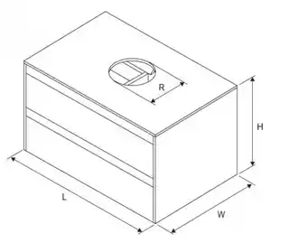 Excellent Finli szafka wisząca 80cm, podumywalkowa z blatem 2 szuflady, biały połysk