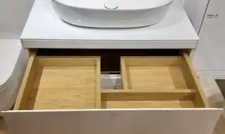 Excellent Finli szafka wisząca 80cm, podumywalkowa z blatem 2 szuflady, biały połysk