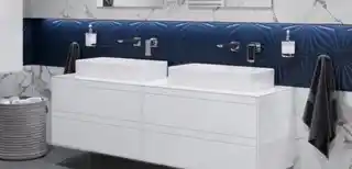 Excellent Finli szafka wisząca 80cm, podumywalkowa z blatem 2 szuflady, biały połysk