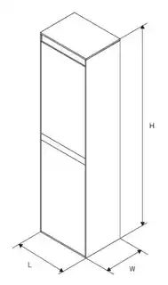 Excellent Finli szafka wisząca boczna 150 cm, wysoka, biały połysk