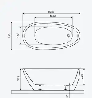Excellent Olia 2.0 wanna wolnostojąca 160x75 biała WAEX.OLI2.16WH