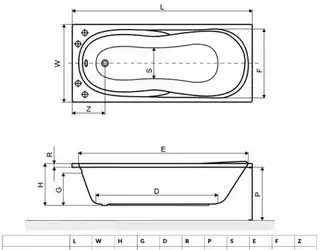Excellent Sekwana wanna prostokątna 150x71 biała