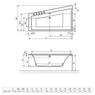 Excellent Sfera Slim wanna narożna 170x100 cm biała prawa