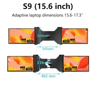 Extralink Smart Life S9 2-Screen 15,6 Full HD IPS 60Hz do laptopa 15,6 do 17,3 Monitor LED