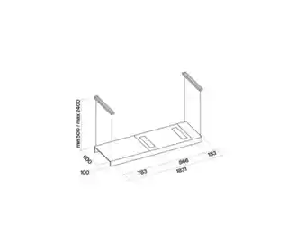 Falmec Design+ Light Isola Okap wyspowy 180 cm czarny CLTI80.E0P2