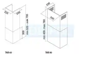Falmec Design Tab Okap przyścienny 59 cm fasteel CTCN60.E0P2