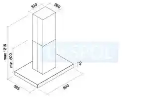 Falmec okap wyspowy LUCE ISOLA 90 czarny