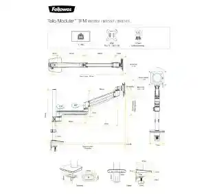 Fellowes TALLO Modular 1FM 8616101 od 15 do 32 Max 9kg Biały Uchwyt do monitora