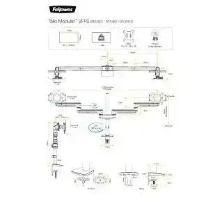 Fellowes TALLO Modular 2FFS 8613801 uchwyt do telewizorów i monitorów, 15-40 cali, do 9kg, srebrny