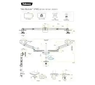 Fellowes TALLO Modular 2FMS 8613901 na 2 ekrany od 15 do 40 Max 9kg Uchwyt do monitora