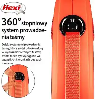 Flexi Xtreme Smycz taśmowa pomarańczowa 5m do 20kg