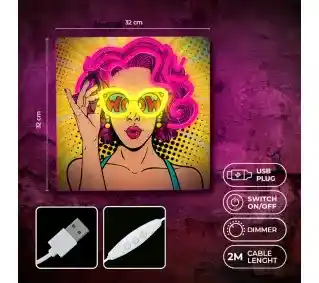 Forever Art LED Kobieta w okularach FLA02 Neon