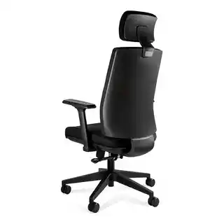 Fotel biurowy KB02 1H czarny Unique Shell, ergonomiczny, regulacja wysokości, obrotowy, piankowe siedzisko, czarna tapicerka, stalowa podstawa