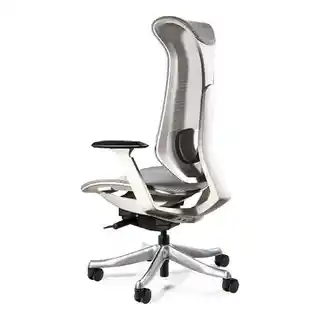 Fotel biurowy Unique Focus szary popielaty, ergonomiczny, siatka, regulowany, komfortowy