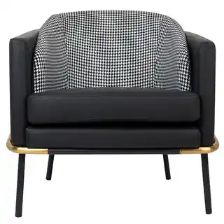 Fotel GUBI czarny PU pepitka MSE011000330 King Home