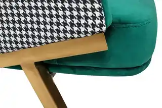 Fotel Hampton Velvet zielony pepitka King Home