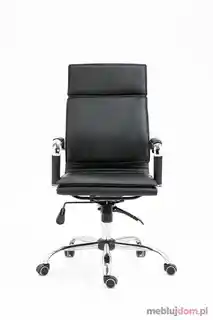 Fotel obrotowy MANTUS czarny skórzany Halmar, ergonomiczny, regulacja wysokości, podłokietniki, nowoczesny design