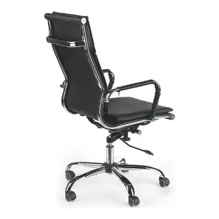 Fotel obrotowy MANTUS czarny skórzany Halmar, ergonomiczny, regulacja wysokości, podłokietniki, nowoczesny design