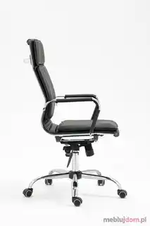 Fotel obrotowy MANTUS czarny skórzany Halmar, ergonomiczny, regulacja wysokości, podłokietniki, nowoczesny design